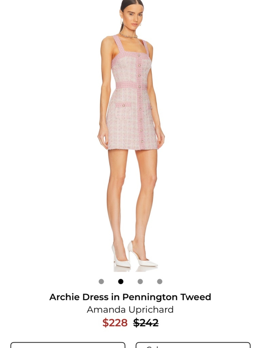 Amanda Uprichard Pink Tweed Mini Dress